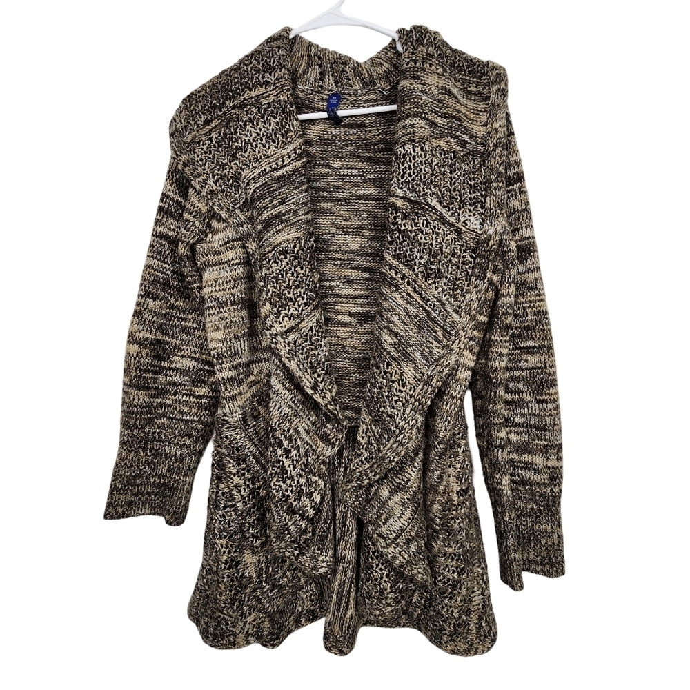 Indigo Ruffled Fairy Grunge Cottagecore Open Front Knit Cardigan Size 2X